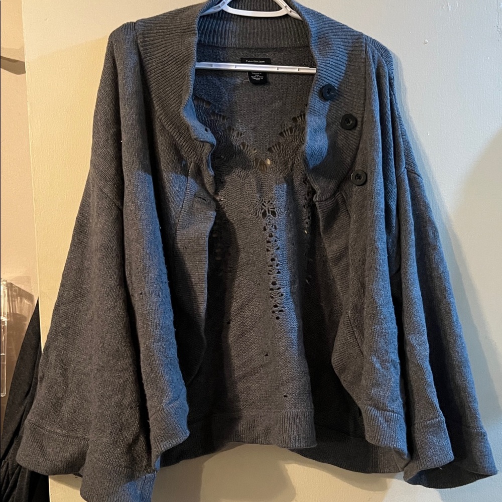 Calvin Klein Jeans Charcoal Women's Poncho